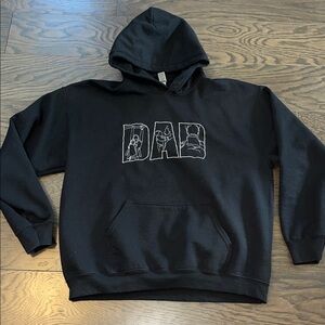 Black Men’s DAD Honor Love Child Fleece Hooded Hoodie sweatshirt vintage model L